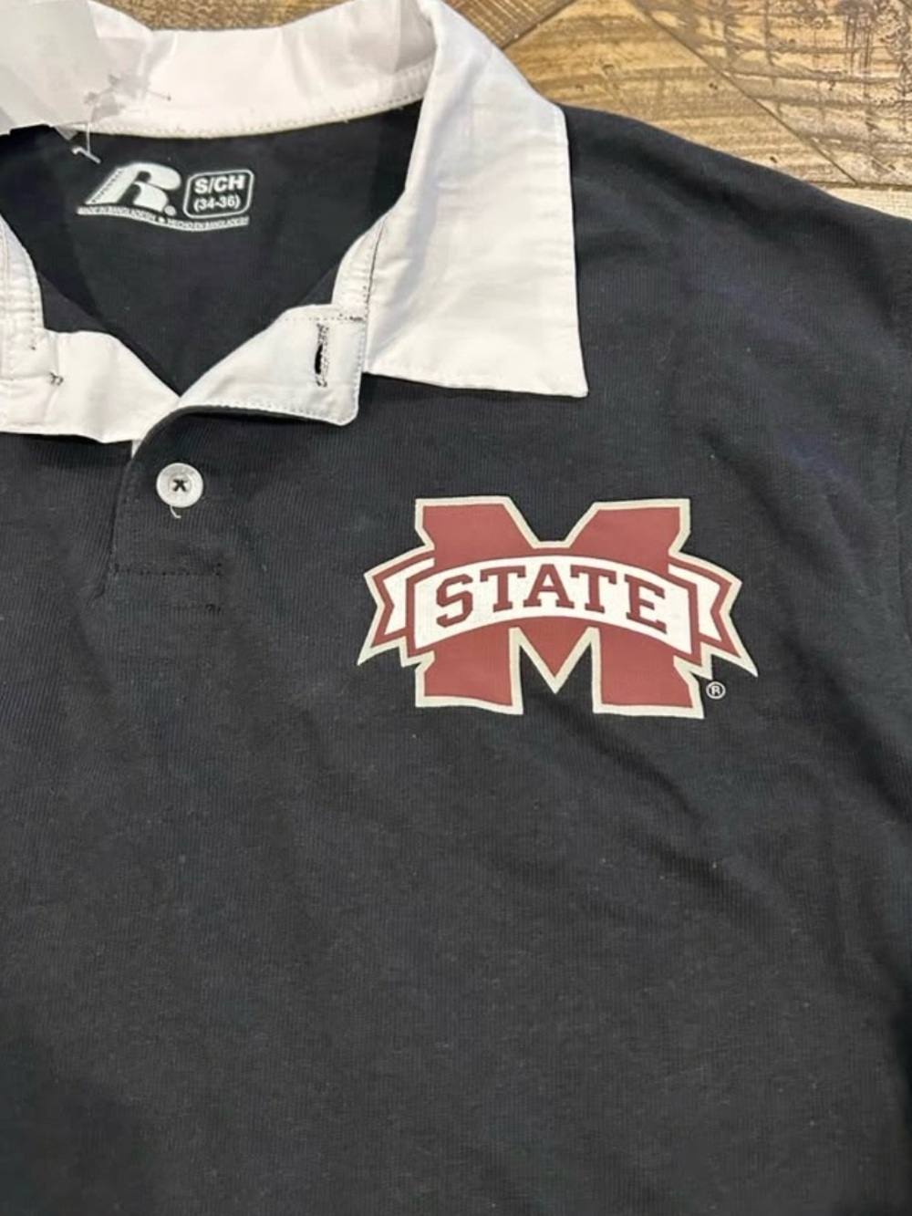 Mississippi State Bulldogs-Russell Athletic Black Polo / Size Men’s Small - Picture 4 of 4